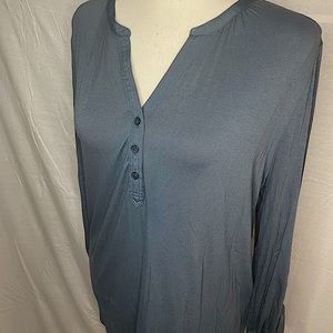 Gray Blue Long Sleeve Banana Republic Blouse